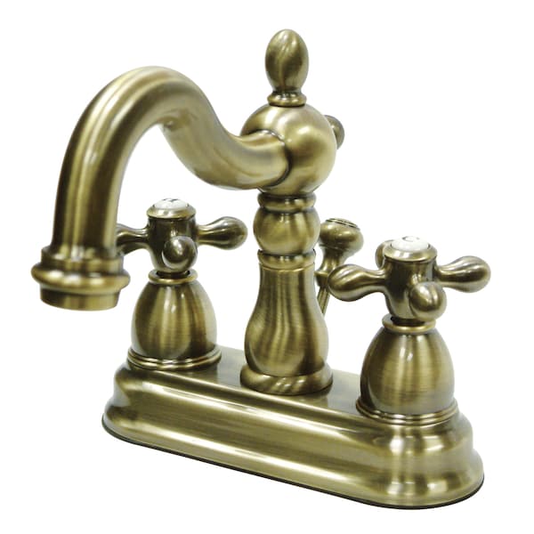 Heritage, 4" Centerset Bathroom Faucet, Antique Brass